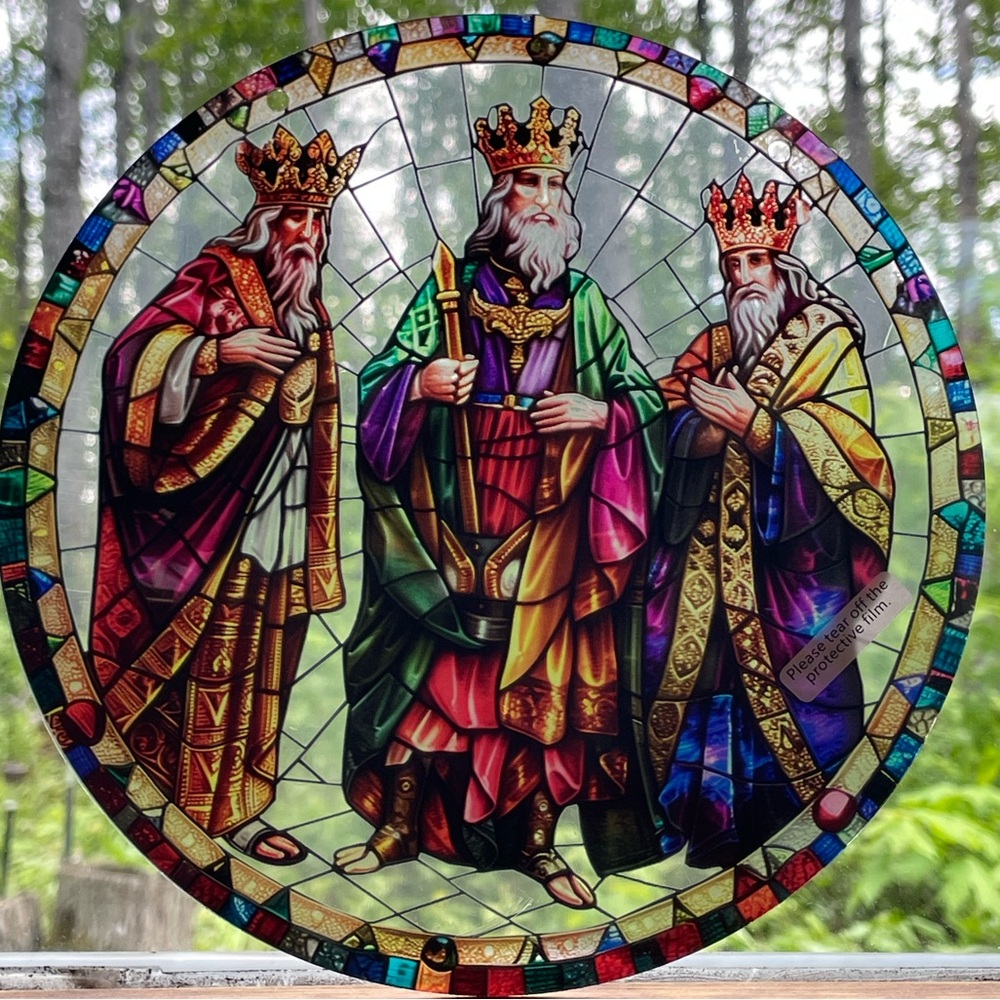 Suncatcher Acrylic 3 Wise Men Decorative Religious Faux Stained Glass New Gift